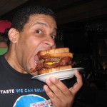 Spammy Hormel enjoys a gutbuster (with nachos)