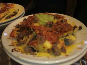 nachos w chili turps Beef Nacho Supremo - $6.95